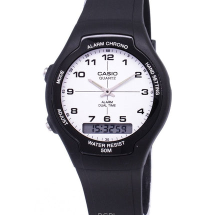 Renoverad Casio Analog Digital Dual Time Quartz AW-90H-7BVDF herrklocka