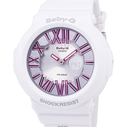 Renoverad Casio Baby-G Analog Digital Neon Illuminator Quartz BGA-160-7B2DR Damklocka