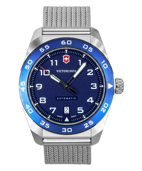 Victorinox Swiss Army rostfritt stål blå urtavla automatisk 242045 100M herrklocka