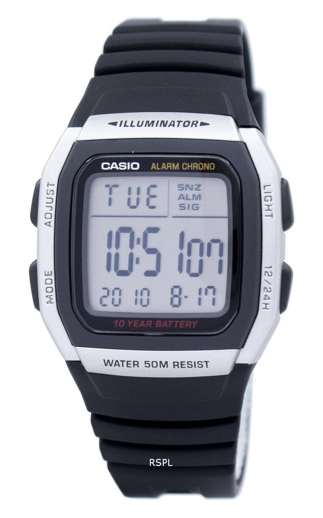 Casio Ungdom Digital Alarm Chrono Illuminator W-96H-1AVDF W-96H-1AV mäns klocka