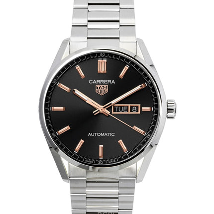 Tag Heuer Carrera rostfritt stål svart urtavla automatisk WBN2013.BA0640 100M herrklocka