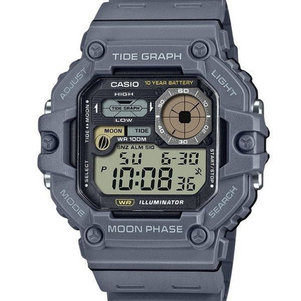 Casio Standard Digital Graph Moon Phase Resin Armband Quartz WS-1700H-8AV 100M herrklocka