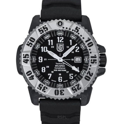 Luminox MIL-SPEC gummi- och nylonrem Black Dial Quartz Diver&#39,s XL.3351.1.SET 300M herrklocka med extra rem