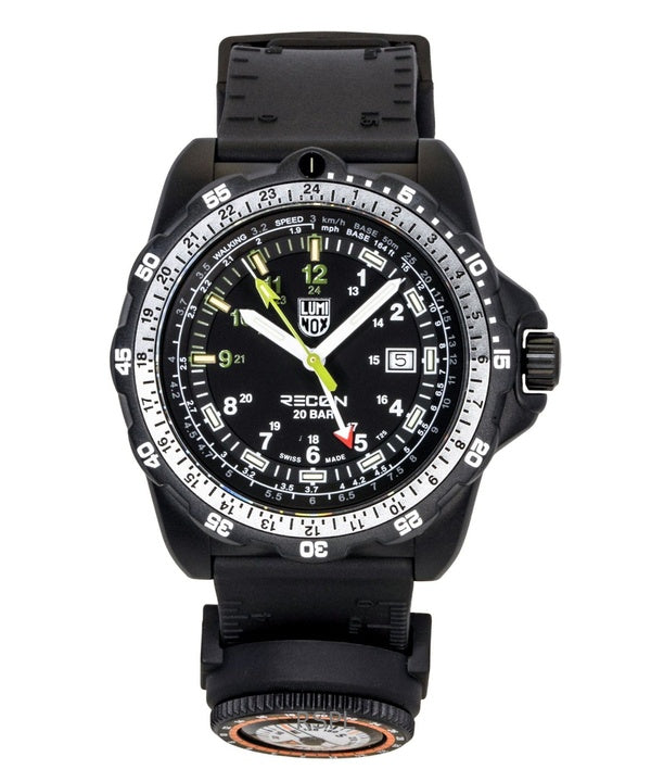 Luminox Recon Nav Spec GMT gummiarmband svart urtavla kvarts dykarklocka XL.8837.SET 200M herrklocka