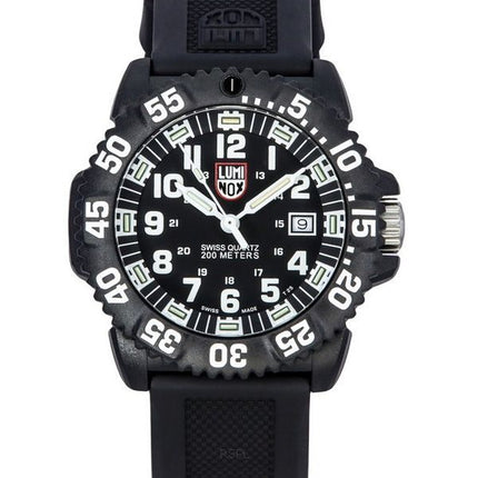 Luminox Original NAVY Seal gummirem Svart Urtavla Swiss Quartz Diver&#39,s XS.3051.F 200M herrklocka