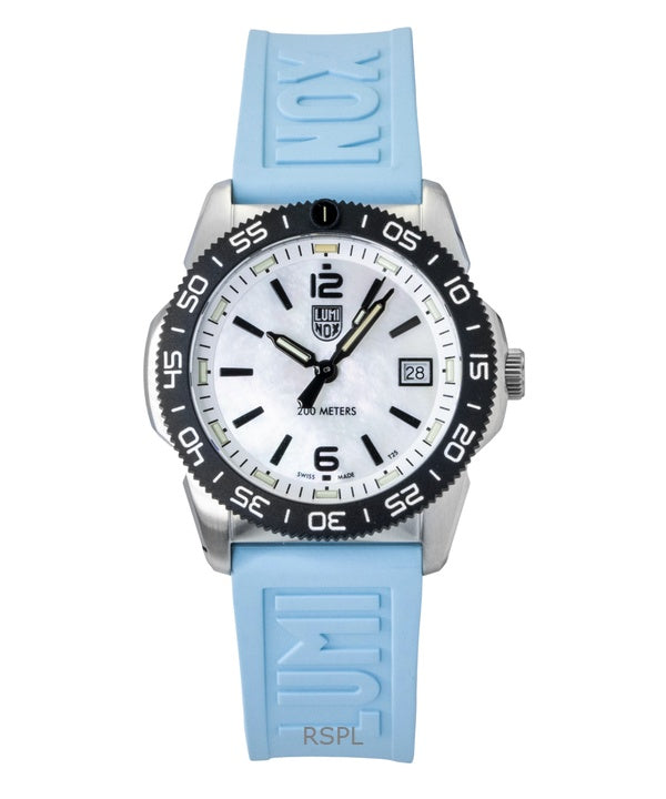 Luminox Pacific Diver Ripple gummirem pärlemorurtavla kvarts dykarklocka XS.3124M 200M unisex