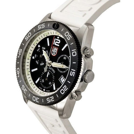 Luminox Pacific Diver Chronograph Vit gummiband Svart Urtavla Quartz Diver's XS.3141 200M herrklocka
