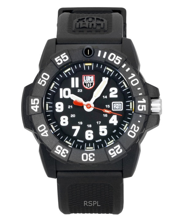 Luminox Navy Seal gummiband svart urtavla kvarts dykarklocka XS.3501.F 200M herrklocka