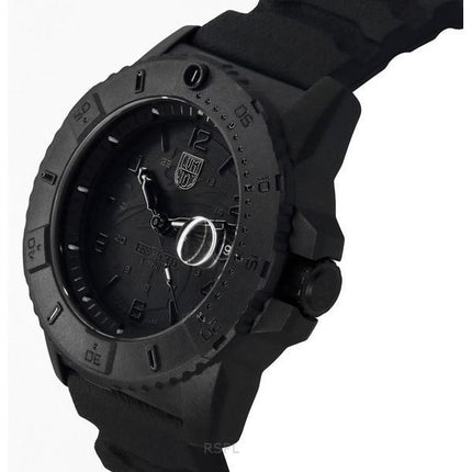 Luminox Navy Seal Foundation gummiband Black Dial Quartz Diver&#39,s XS.3601.BO.NSF 200M herrklocka