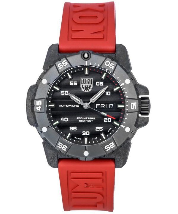 Luminox Master Carbon Seal gummirem Black Dial Automatic Diver's XS.3875 200M herrklocka