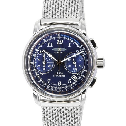 Zeppelin LZ126 Los Angeles Chronograph rostfritt stål Blue Dial Quartz 7614M3 herrklocka