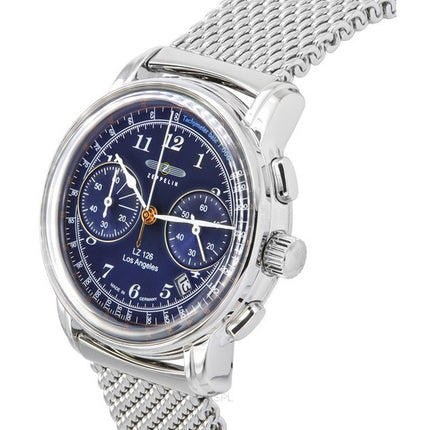 Zeppelin LZ126 Los Angeles Chronograph rostfritt stål Blue Dial Quartz 7614M3 herrklocka