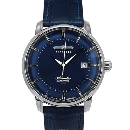Zeppelin Atlantic Läderrem Blue Dial Automatic 84603 Herrklocka