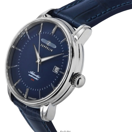 Zeppelin Atlantic Läderrem Blue Dial Automatic 84603 Herrklocka