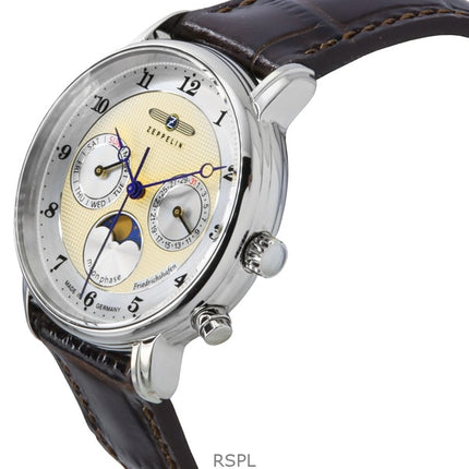 Zeppelin Friedrichshafen Läderrem Guld Urtavla Quartz 85375 Damklocka