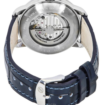 Zeppelin Friedrichshafen Läderrem Blå Öppen Hjärta Urtavla Automatisk 85663 Herrklocka