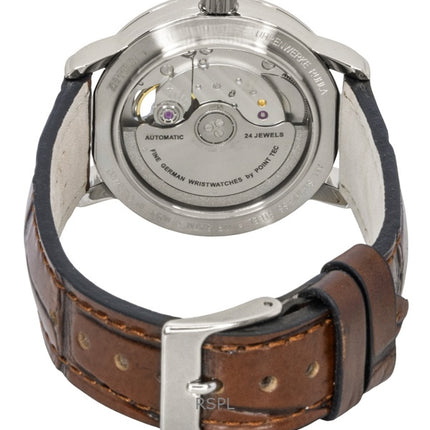 Zeppelin Friedrichshafen läderrem öppet hjärta grön urtavla automatisk 85672 damklocka