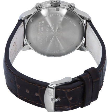 Zeppelin Friedrichshafen Chronograph Läderrem Guld Urtavla Quartz 85845 Herrklocka