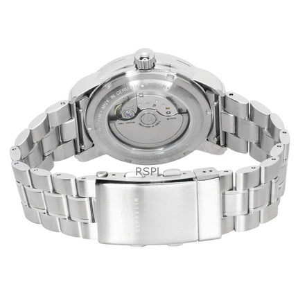 Zeppelin 100 Jahre GMT rostfritt stål silverfärgad urtavla automatisk 8666MB1 herrklocka