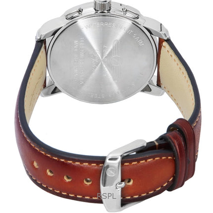 Zeppelin 100 Jahre Chronograph Läderrem White Dial Quartz 86761 Herrklocka