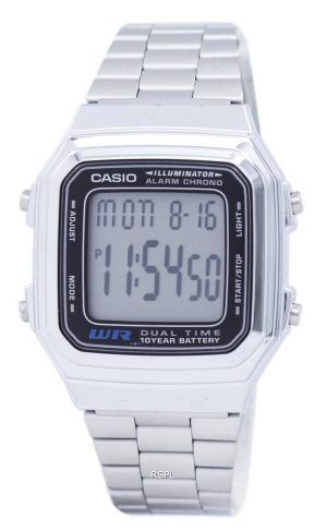 Casio Digital rostfritt stål Alarm Chrono Dual tid A178WA-1ADF A178WA-1A mäns klocka
