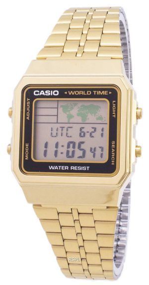 Casio Digital rostfritt stål världen tid A500WGA-1DF A500WGA-1 mäns klocka