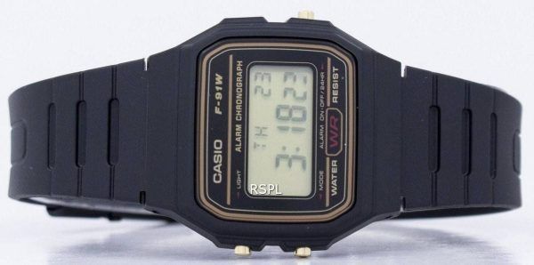 Casio Alarm Chronograph Digital F-91WG-9S mäns klockor