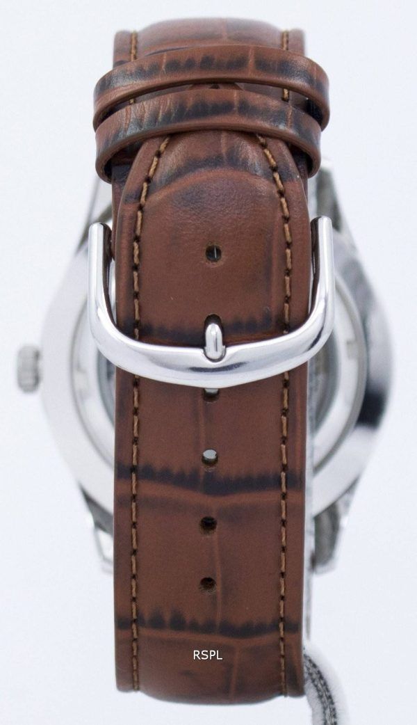 Seiko 5 Sport automatisk Japan gjort baserat på brunt läder SNZG15J1-LS7 mäns klockor