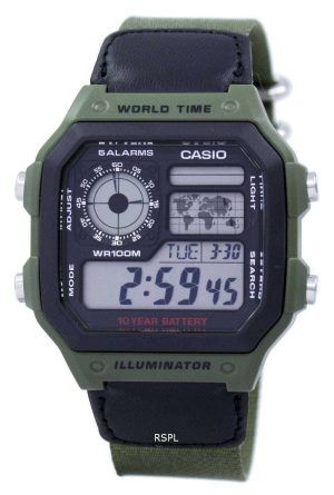 Casio World Time Alarm Digital AE-1200WHB-3BV AE1200WHB-3BV Herrklocka