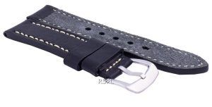 Seiko LS16 svart gummiband 22mm