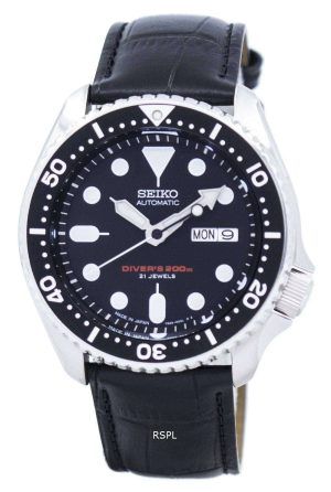 Seiko Automatic Diver&#39,s Ratio Black Leather SKX007J1-LS6 200M Herrklocka