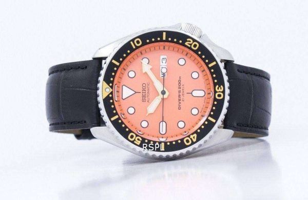 Seiko Automatic Diver&#39,s Ratio Black Leather SKX011J1-LS6 200M Herrklocka
