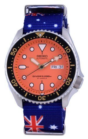 Seiko Automatic Diver&#39,s Japan Made Polyester SKX011J1-var-NATO30 200M Herrklocka