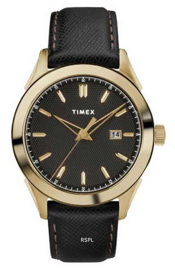 Timex Torrington Black Dial LÃ¤derrem Kvarts TW2R90400 Herrklocka