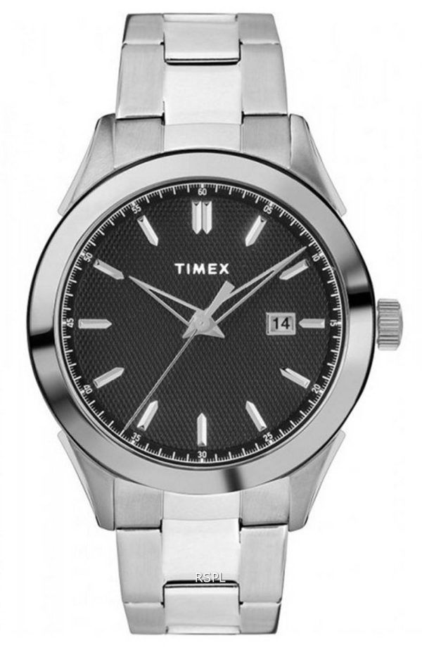 Timex Torrington svart urtavla rostfritt stÃ¥l kvarts TW2R90600 herrklocka