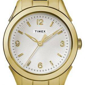 Timex Torrington vit urtavla guldton rostfritt stÃ¥l kvarts TW2R91400 damklocka