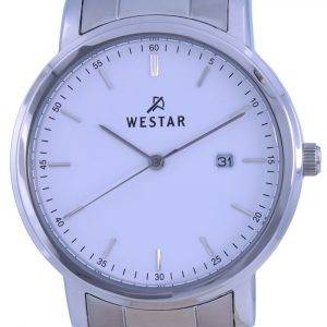 Westar White Dial LÃ¤derrem Quartz 50244 STN 101 Herrklocka