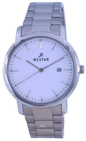 Westar White Dial LÃ¤derrem Quartz 50244 STN 101 Herrklocka