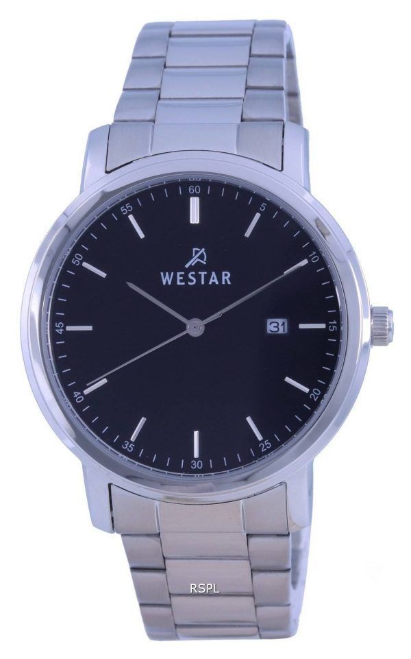 Westar Black Dial LÃ¤derrem Quartz 50244 STN 103 Herrklocka