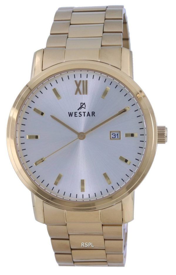 Westar Silver Urtavla LÃ¤derrem Quartz 50244 GPN 102 Herrklocka