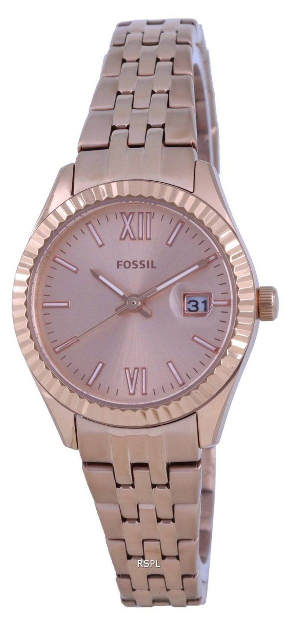 Fossil Gabby Crystal Accents Rose Gold Tone Stainless Steel Quartz ES5070 Damklocka