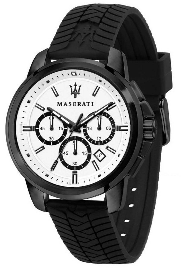 Maserati Epoca Chronograph vit urtavla rostfritt stÃ¥l Quartz R8873618009 100M herrklocka