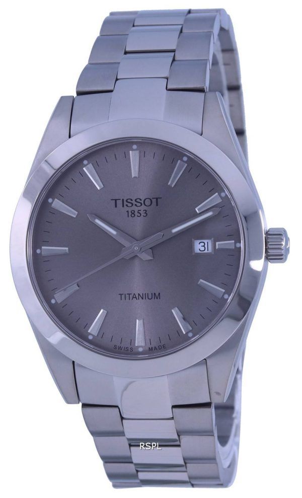 Tissot Gentleman Titanium Grey Dial Quartz T127.410.44.081.00 T1274104408100 100M herrklocka