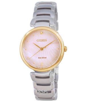 Citizen Pearl of Pearl Dial Two Tone Stainless Steel Eco-Drive EM0854-89Y Damklocka
