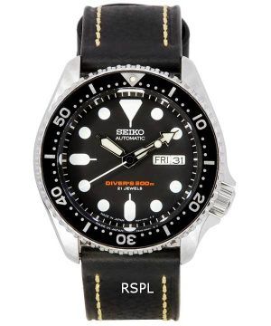 Seiko Automatic Diver's Ratio Black Leather SKX007J1-LS2 200M Herrklocka