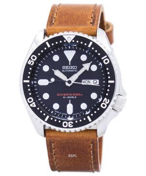 Seiko Automatic Diver&#39,s Ratio Brown Leather SKX007J1-LS9 200M Herrklocka