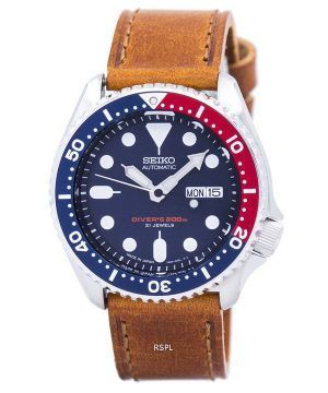 Seiko Automatic Diver&#39,s Ratio Brown Leather SKX009J1-LS9 200M Herrklocka