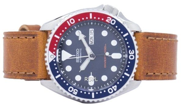 Seiko Automatic Diver&#39,s 200M Ratio Brown Leather SKX009K1-LS9 Herrklocka