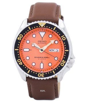 Seiko Automatic Diver&#39,s Ratio Brown Leather SKX011J1-LS12 200M Herrklocka