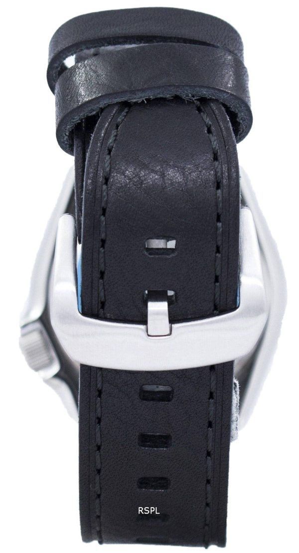Seiko Automatic Divers baserat svart läder SKX011J1-LS8 200M mäns klockor